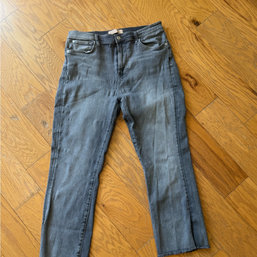7 For All Mankind Women’s High Waist Slim Kick Grey